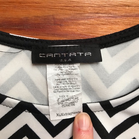 🌸5/$30🌸 Cantata Blue Black White Zig-Zag Dress, EUC - Picture 4 of 13